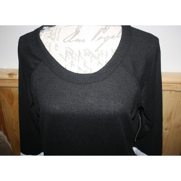 No Boundaries Black LS Cross-Over Keyhole Back Knit Sweater Sz S(3/5) Comfy NWT - Picture 2 of 10